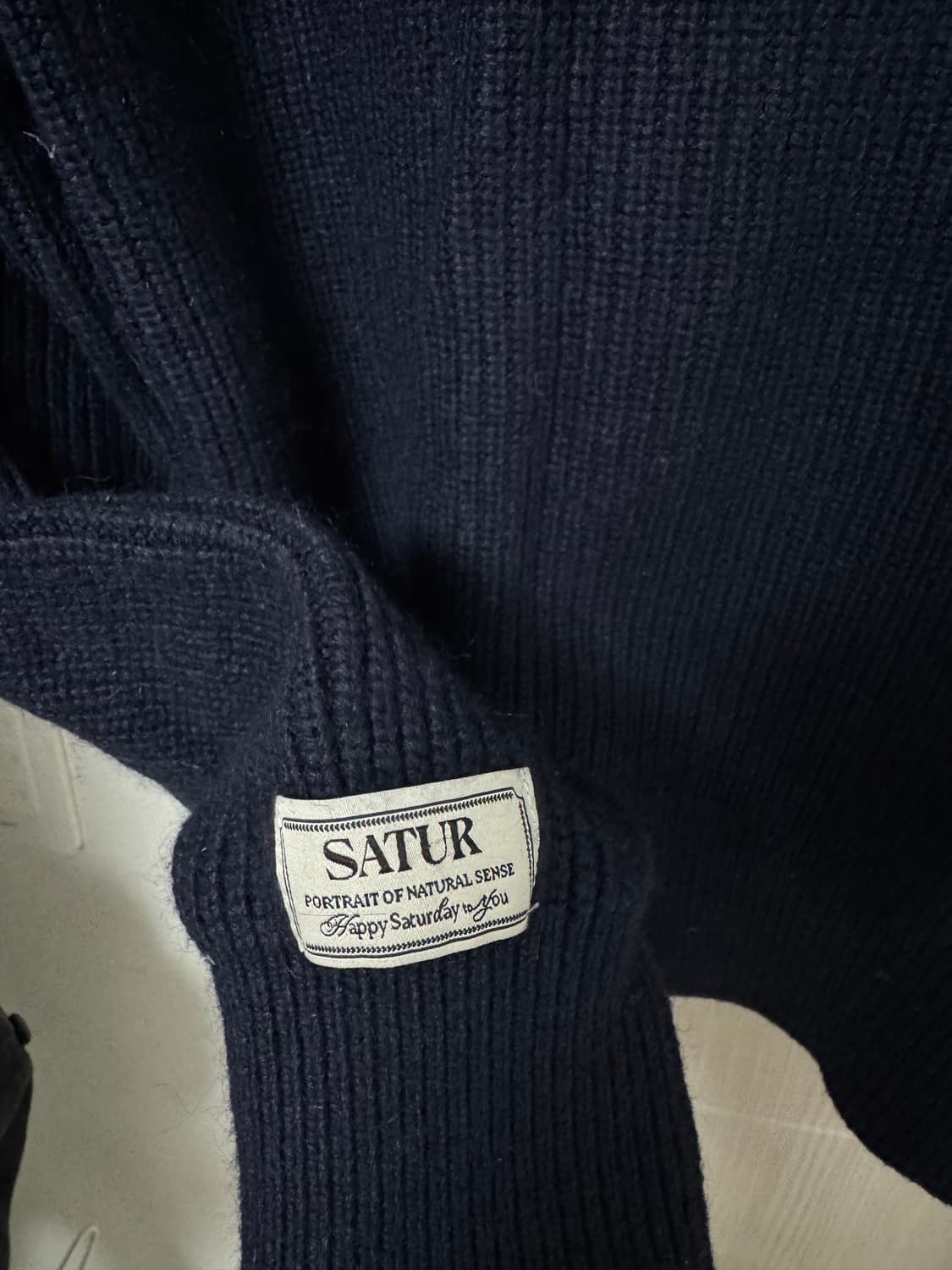 (세터) 반집업 니트 네이비 세일러 상품이미지3