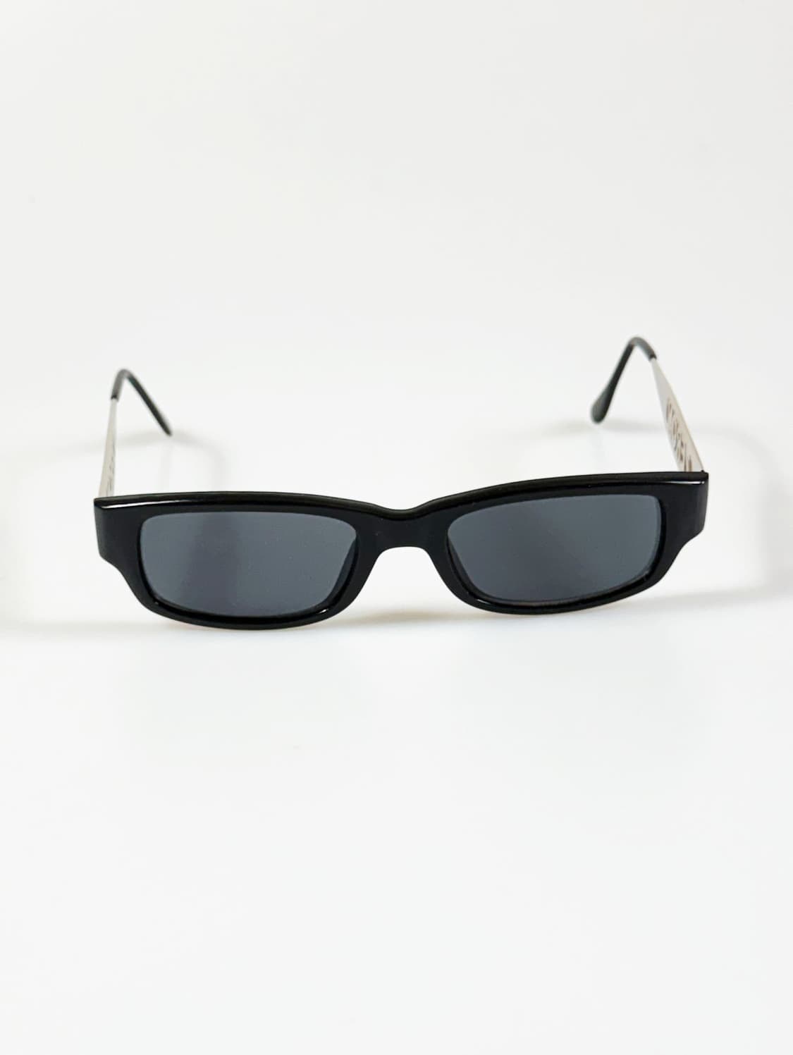 90s ZERON 블랙 스퀘어 메탈 템플 빈티지 선글라스 상품이미지3