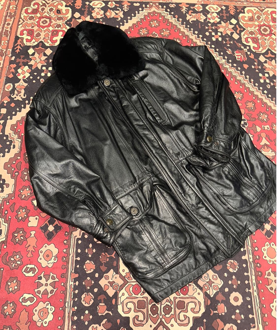 ( L-XL ) 가죽코트 가죽카코트 레더자켓 소가죽자켓 양가죽자켓 상품이미지2