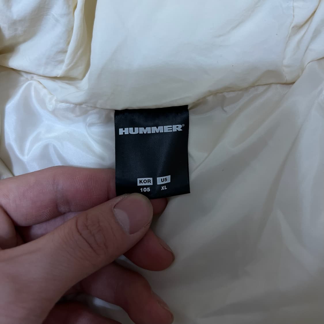 험머 남성 로고 화이트 후드 패딩 XL/105  상품이미지7