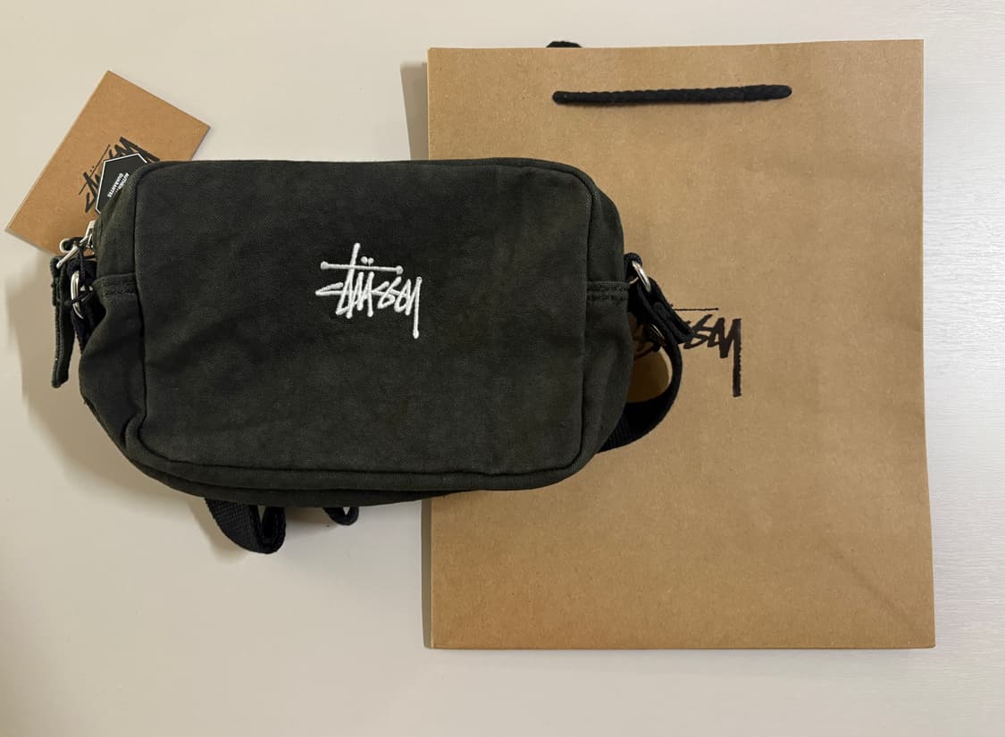 스투시 캔버스 사이드 파우치 워시드 블랙  상품이미지1