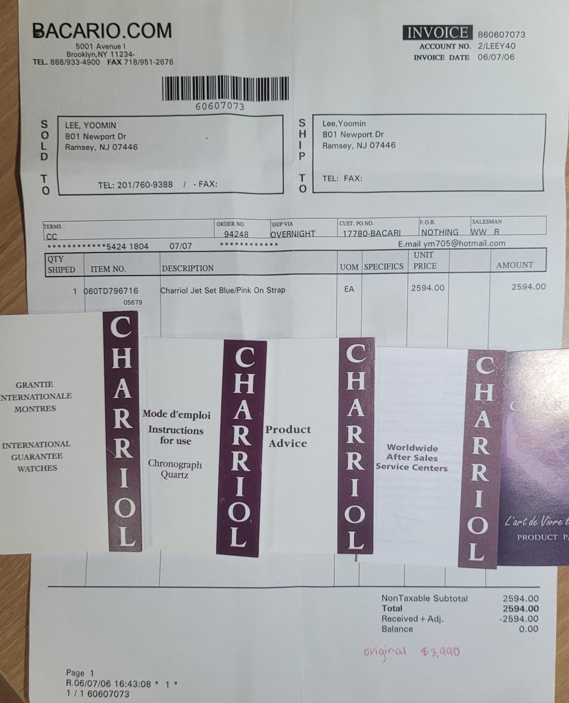 샤리올 Columbus 여성 시계/ Charriol 상품이미지6