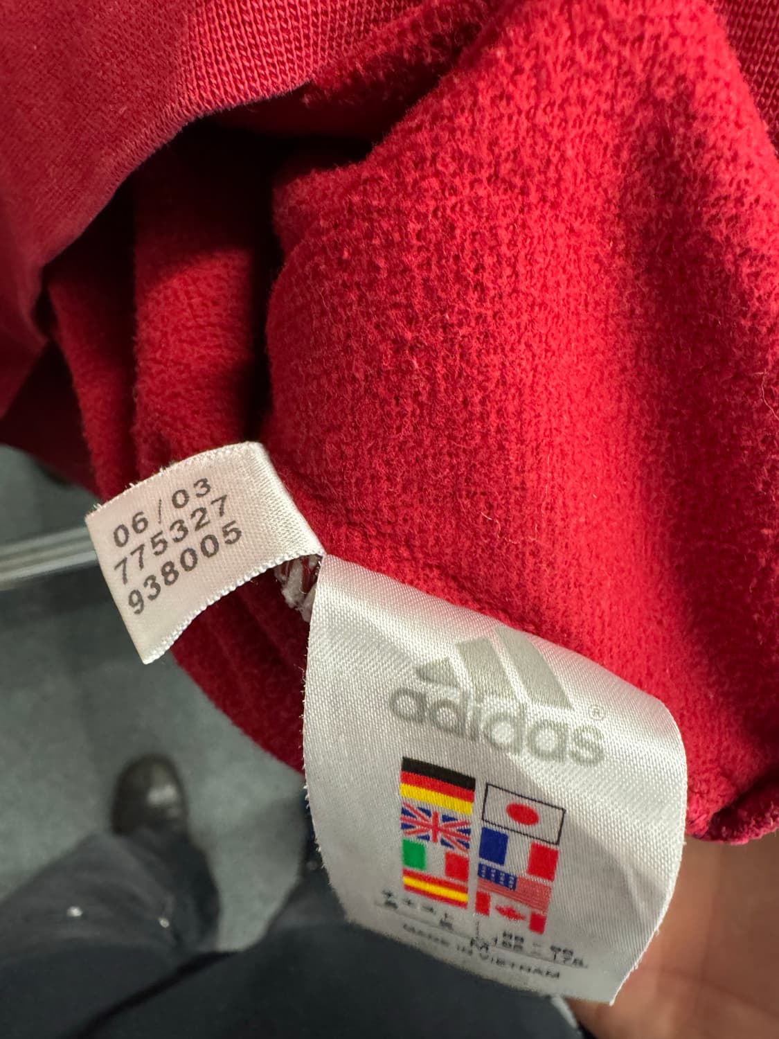 00’s 아디다스 빈티지 브이넥 와플스웻셔츠 상품이미지4