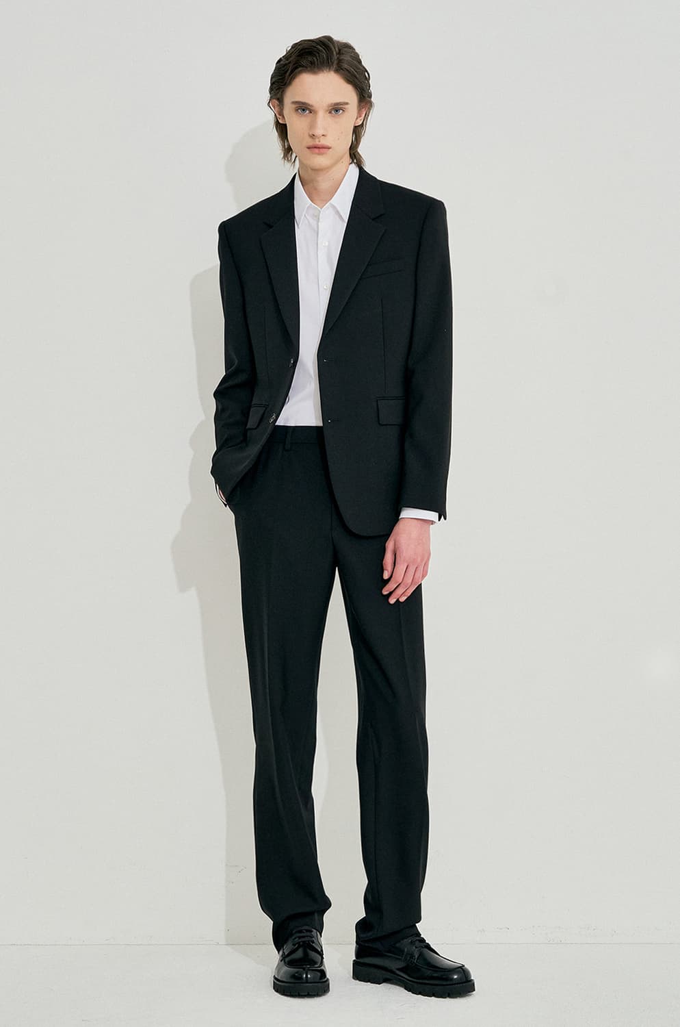 시스템옴므 울 셋업 수트 블랙 상품이미지1