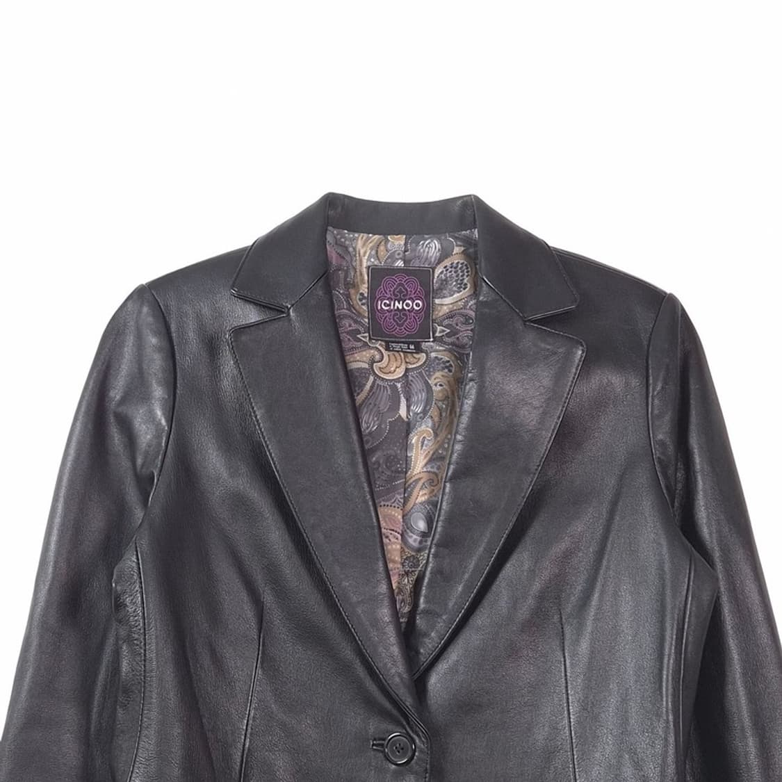 ICINOO 빈티지 페이즐리 안감 리얼 램스킨 블레이저 66 상품이미지3
