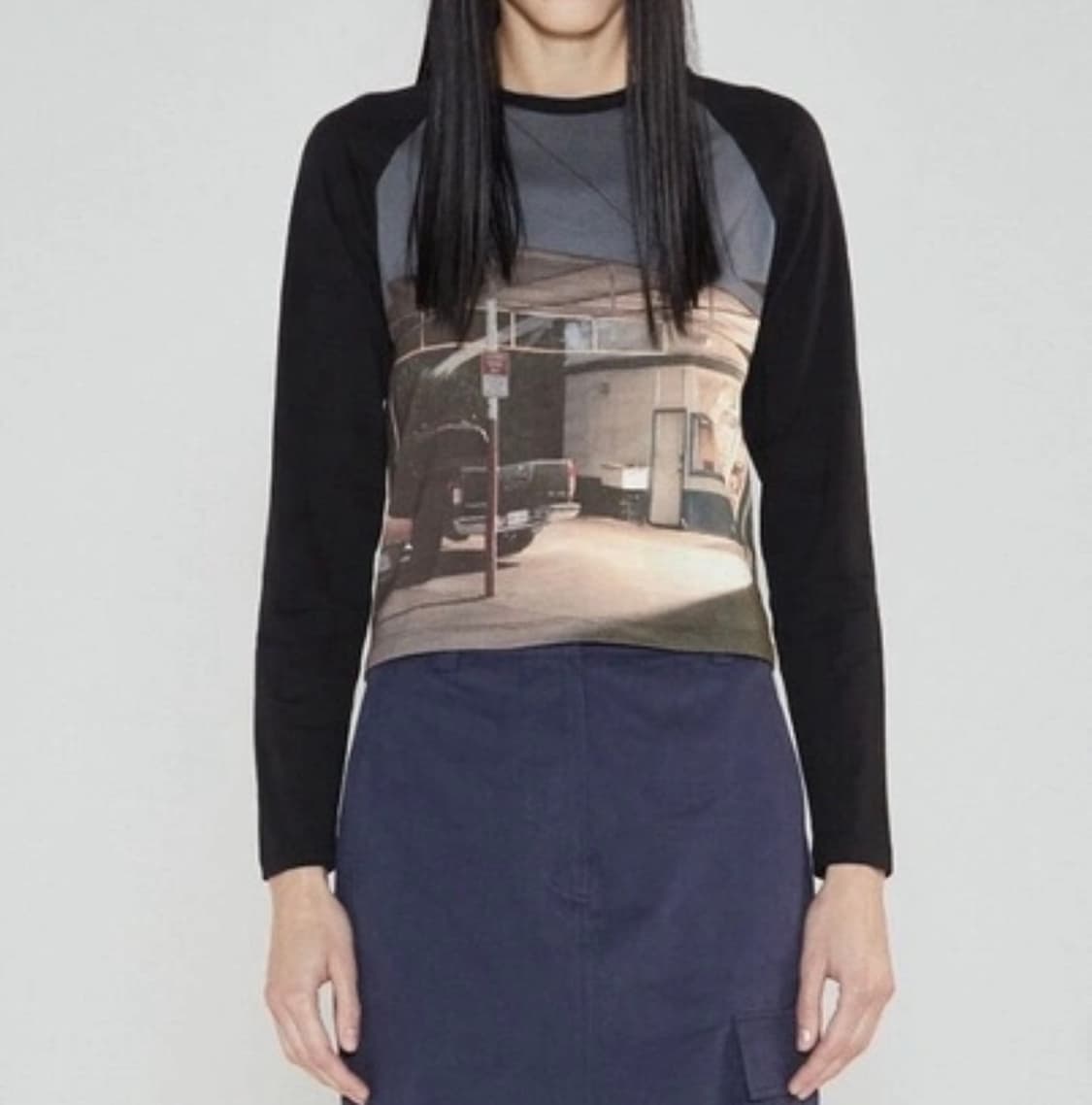 쓰리투에이티 Printed Reglan T-Shirt 상품이미지1