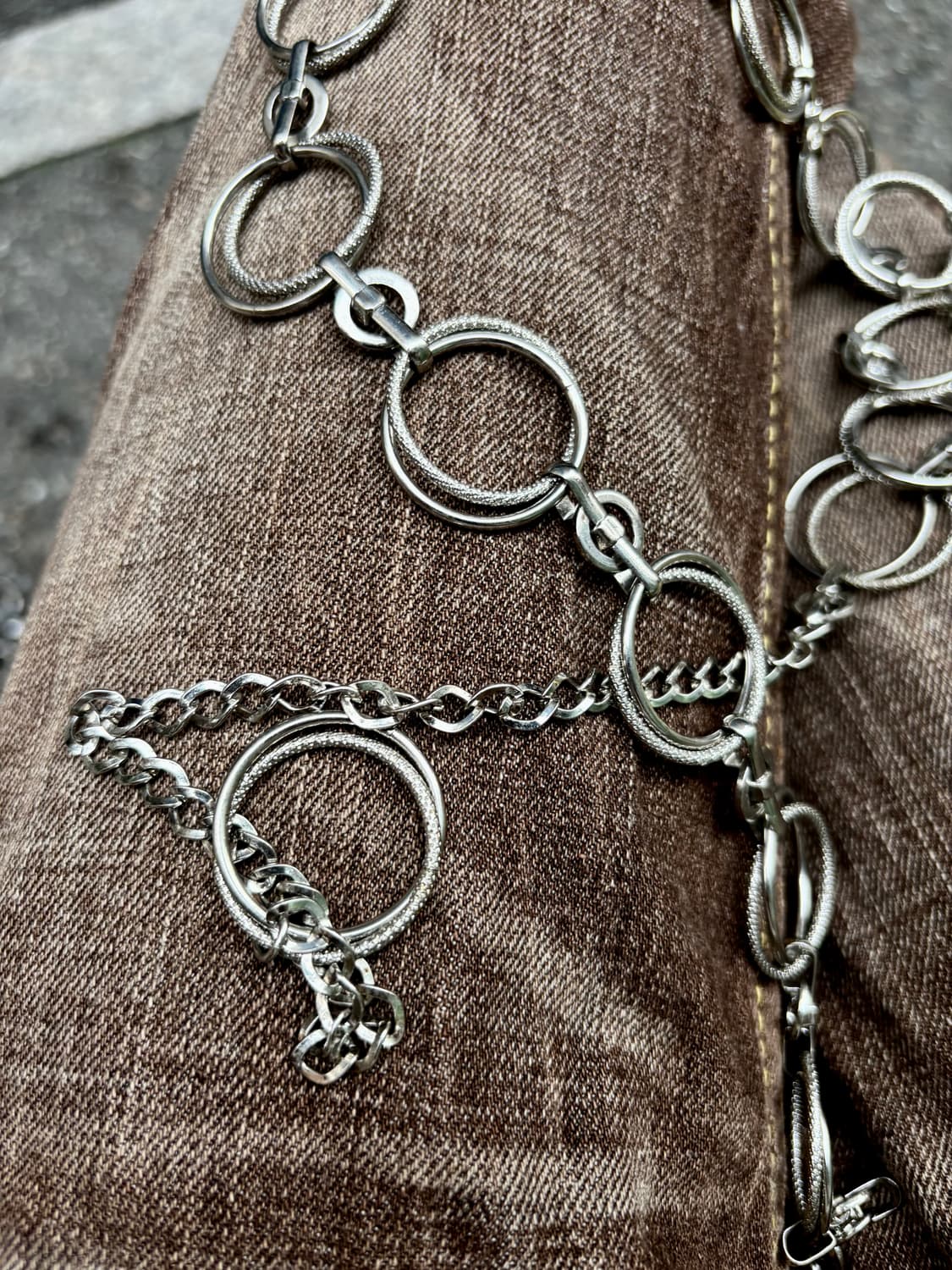 “Vintage” Y2K Mood Cubic Detail Chain Be 상품이미지2