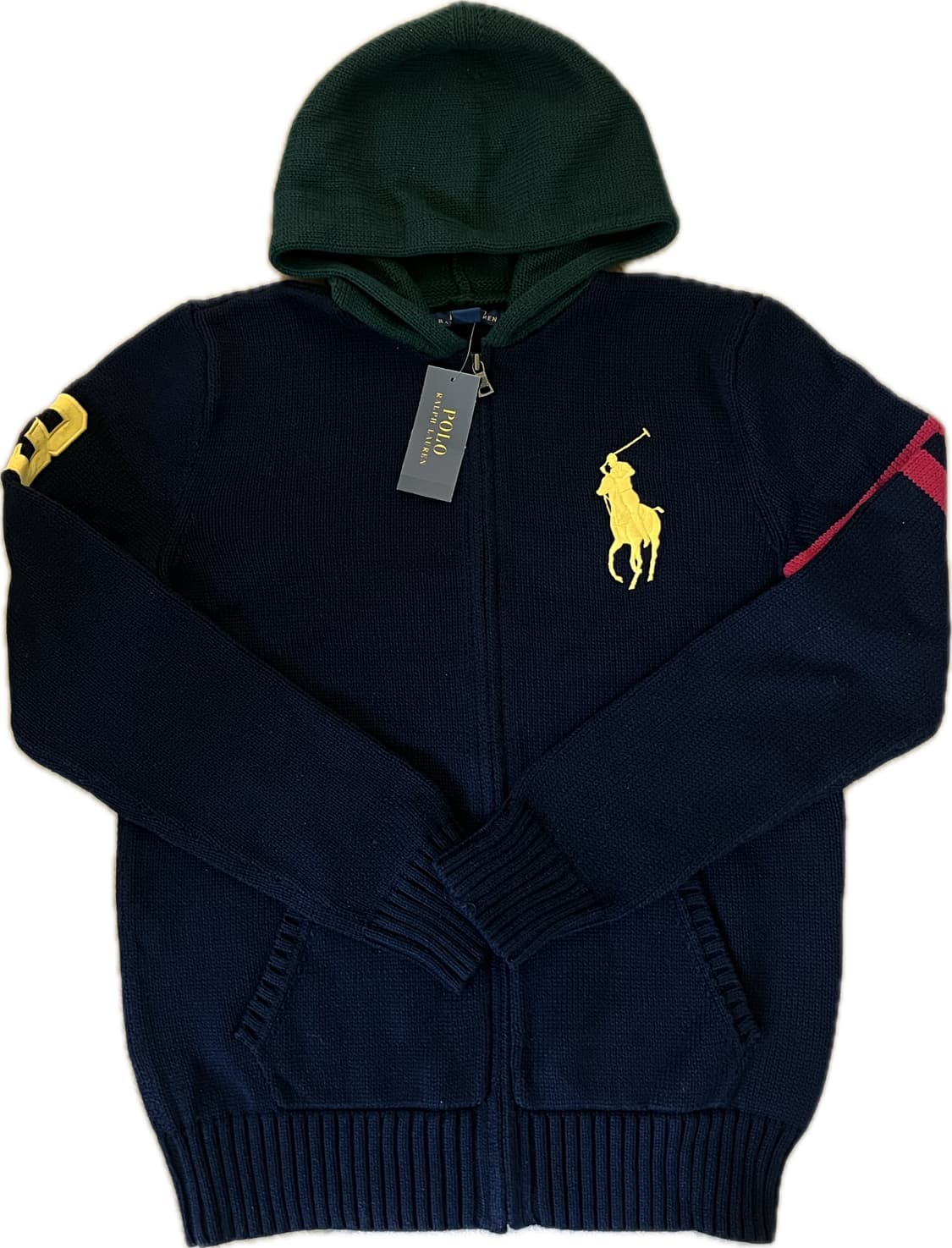 (새상품) 폴로 키즈 빅포니 니트 후드집업 상품이미지1