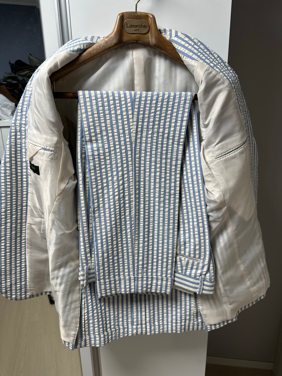 링자켓 시어서커 수트 50사이즈 상품이미지3