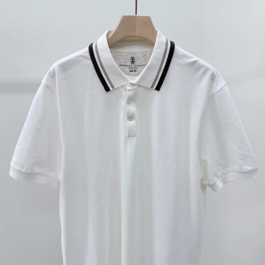 [S+급/2XL] 브루넬로 쿠치넬리 폴로 반팔 카라티 화이트 상품이미지2