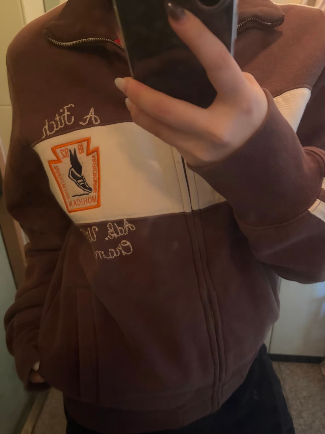 아베크롬비 브라운 기모집업 상품이미지2