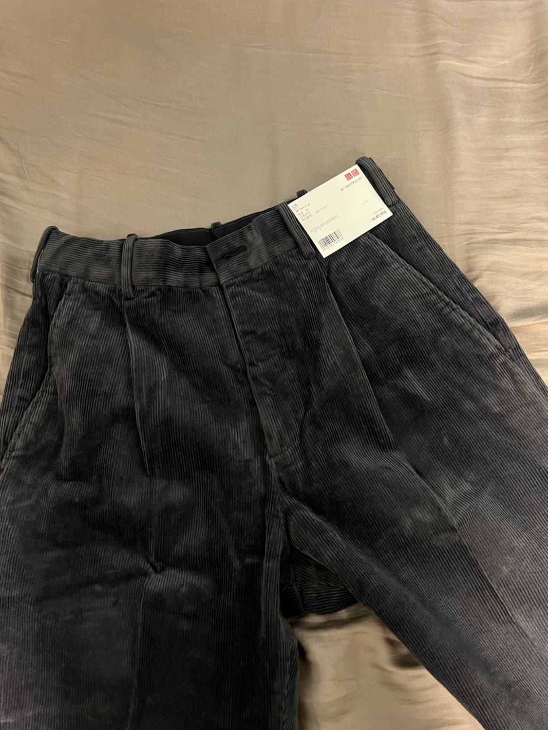 유니클로 코듀로이 골덴바지 다크그레이 xs 새제품 상품이미지4