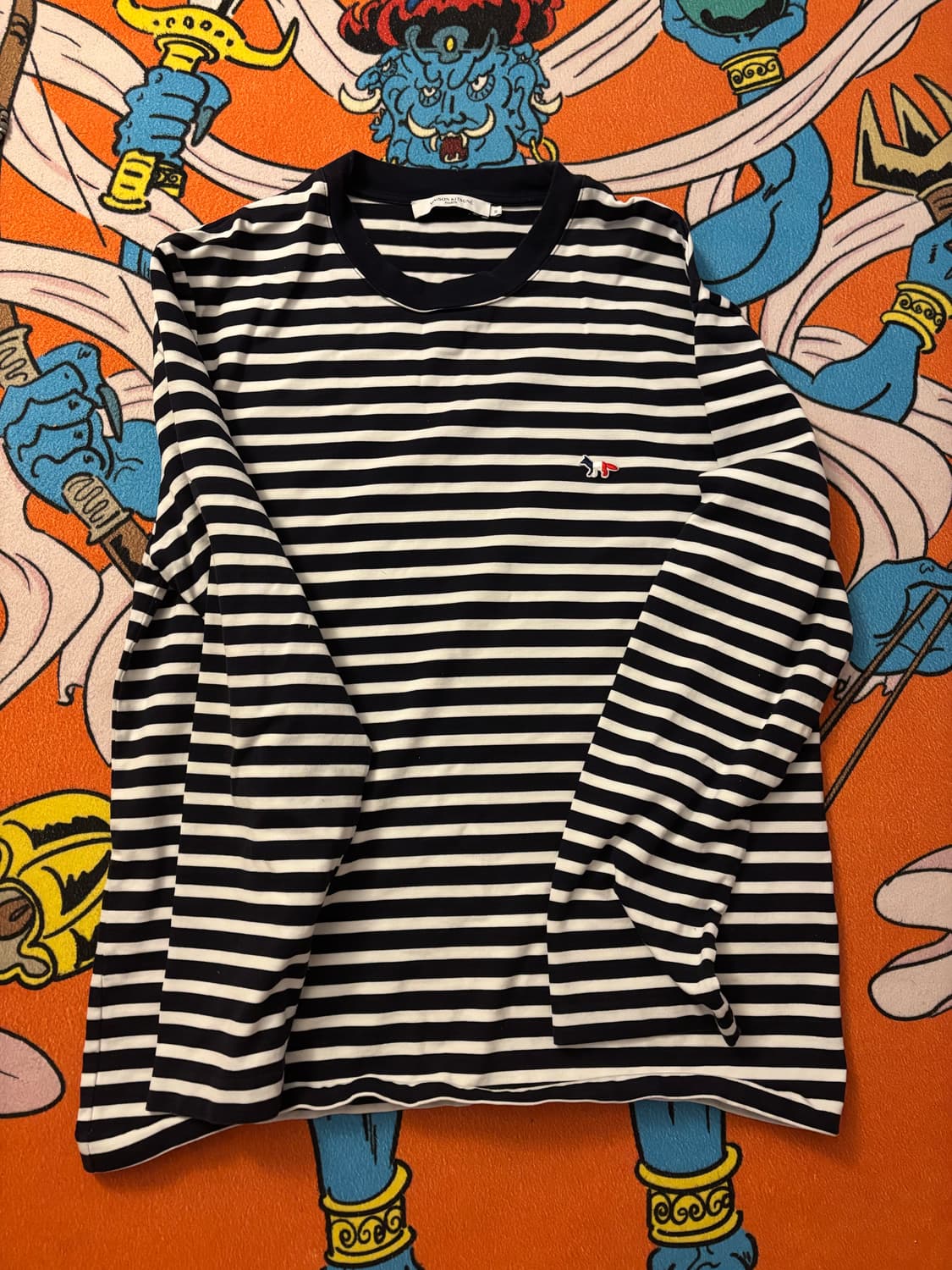 메종키츠네 스트라이프 슬리브 상품이미지1