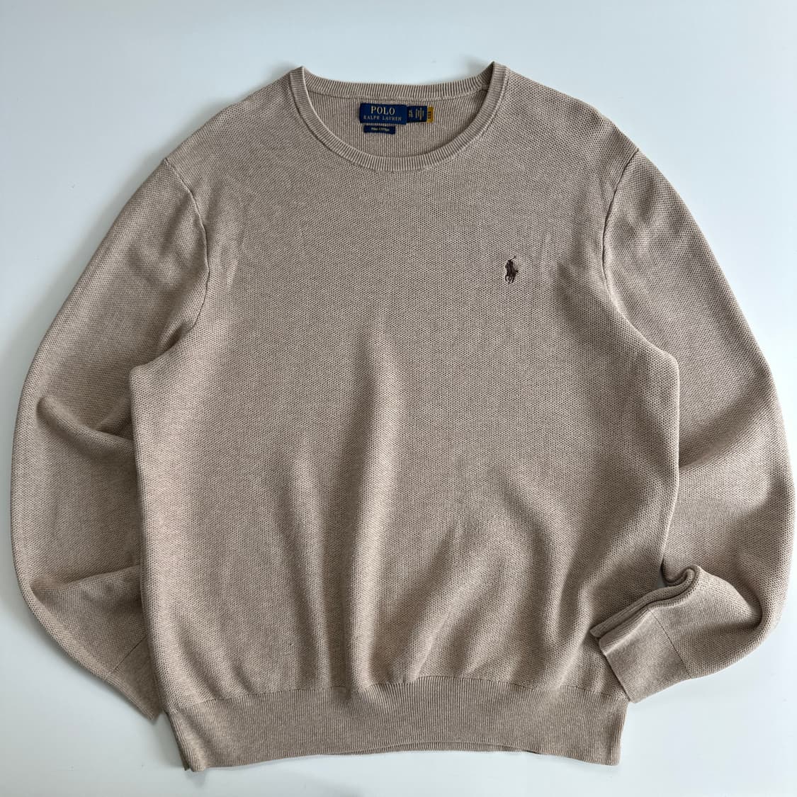 Polo 폴로 랄프로렌 현행QR 오트베이지 코튼 라운드 니트 상품이미지2