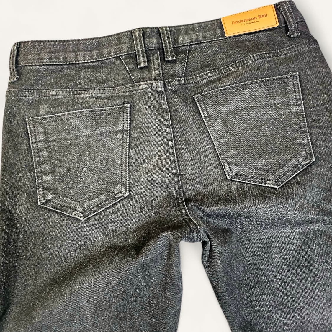 [L(32)][앤더슨벨]디스트로이드 사이드 지퍼 블랙 진 상품이미지6