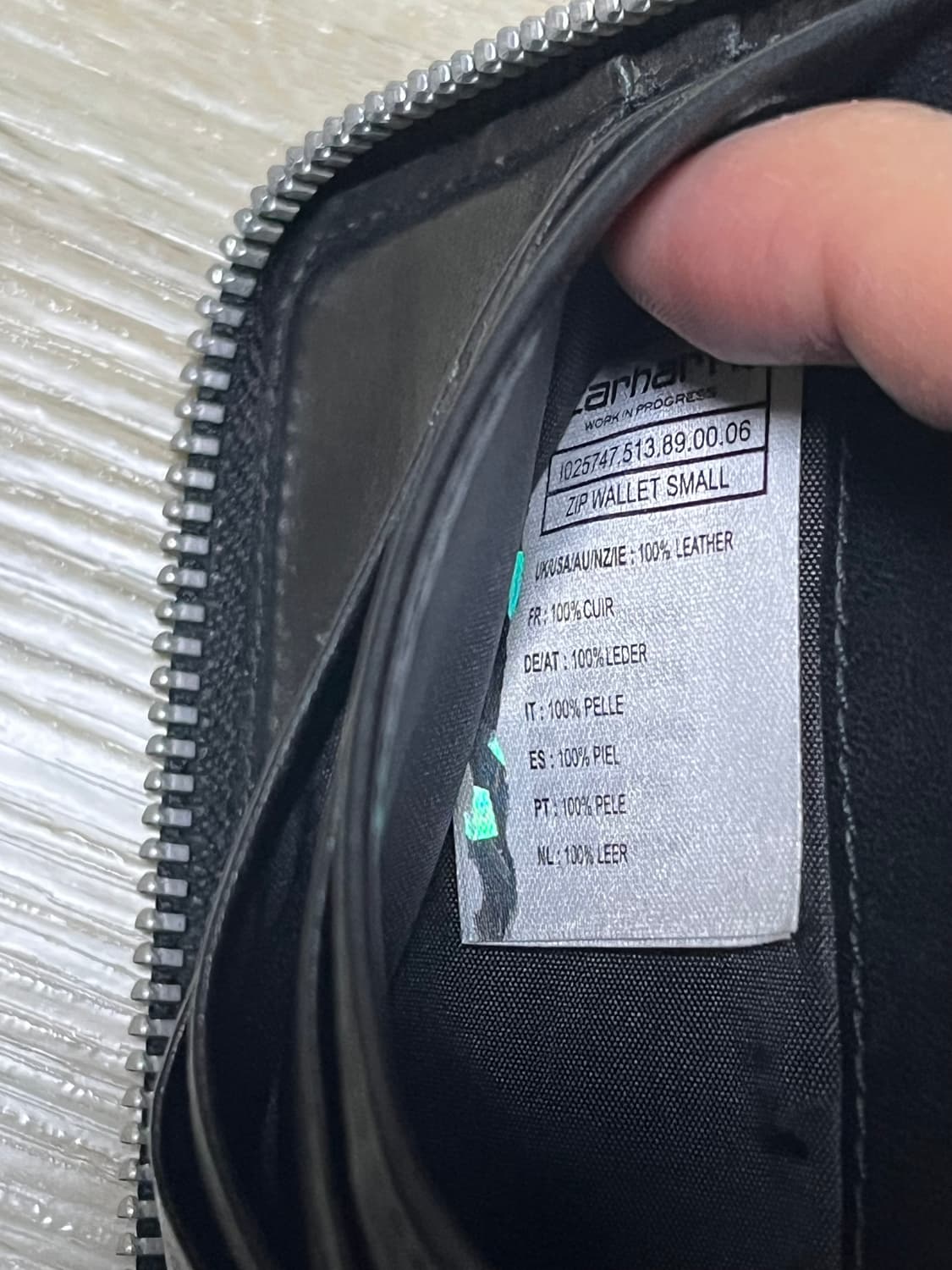 칼하트wip ZIP WALLET SMALL 소가죽 반지갑 상품이미지5