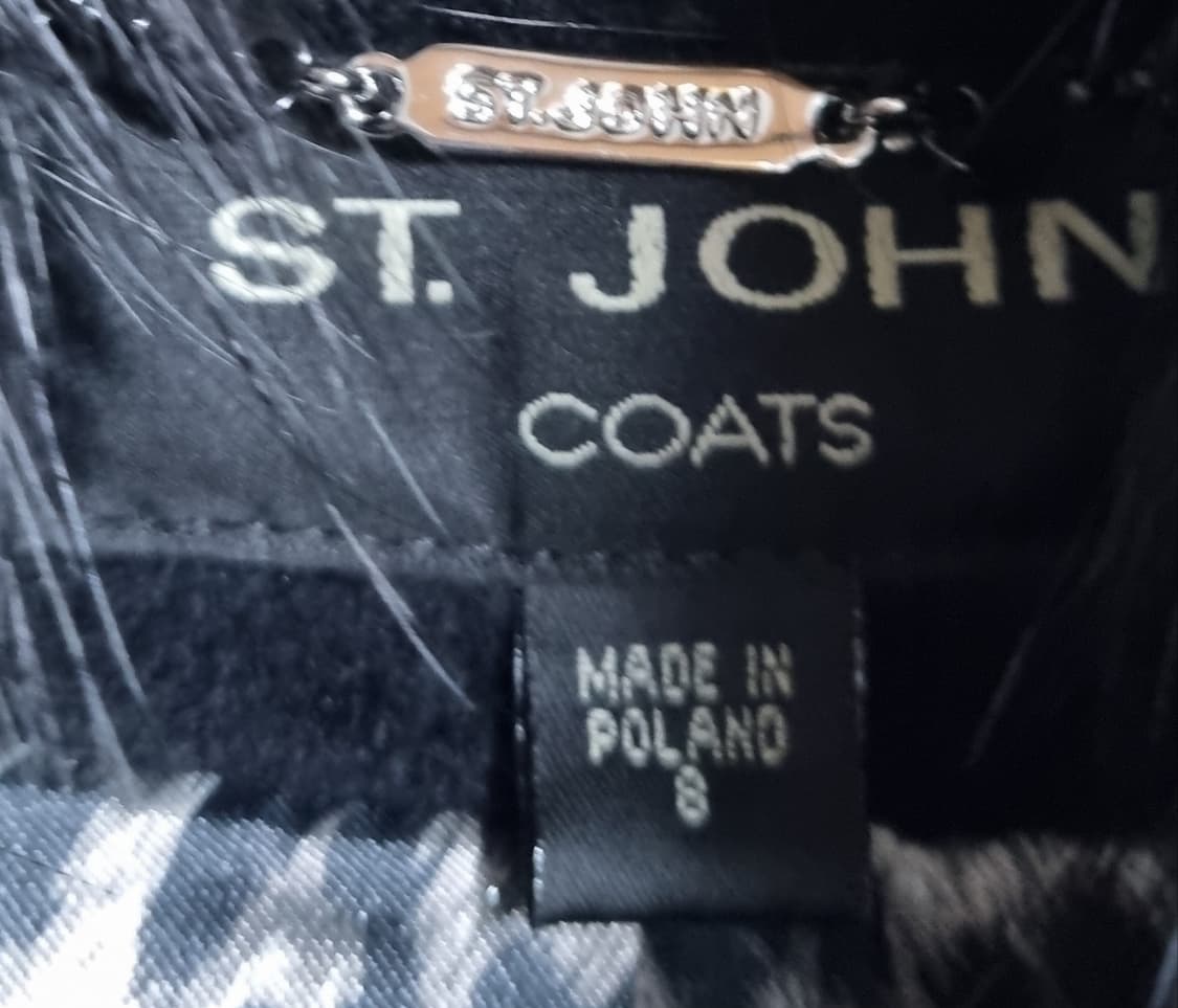 8사이즈 (55) ST.JOHN 센죤 블랙 앙고라/폭스퍼 코트 상품이미지4