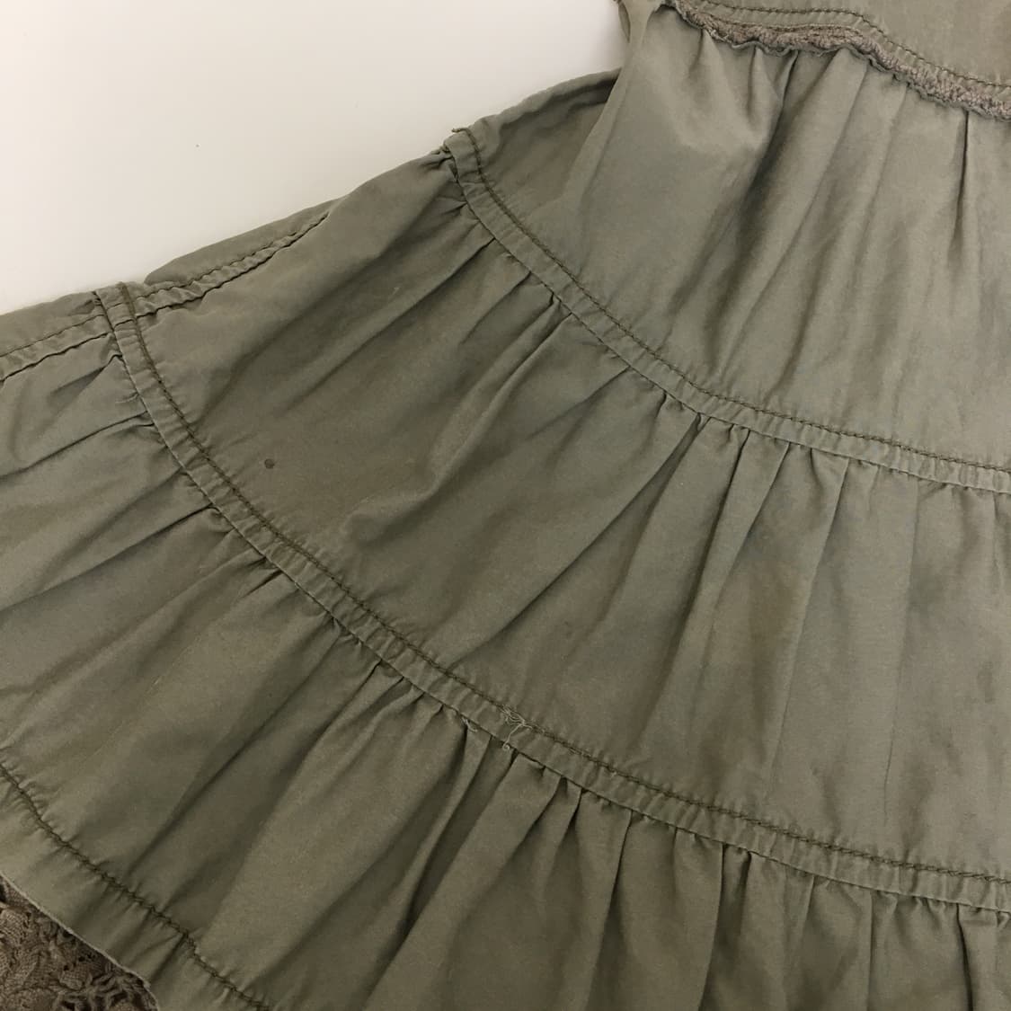 일본 빈티지 미디스커트 레이스 카키 모리걸 히피 그런지페어리 상품이미지2