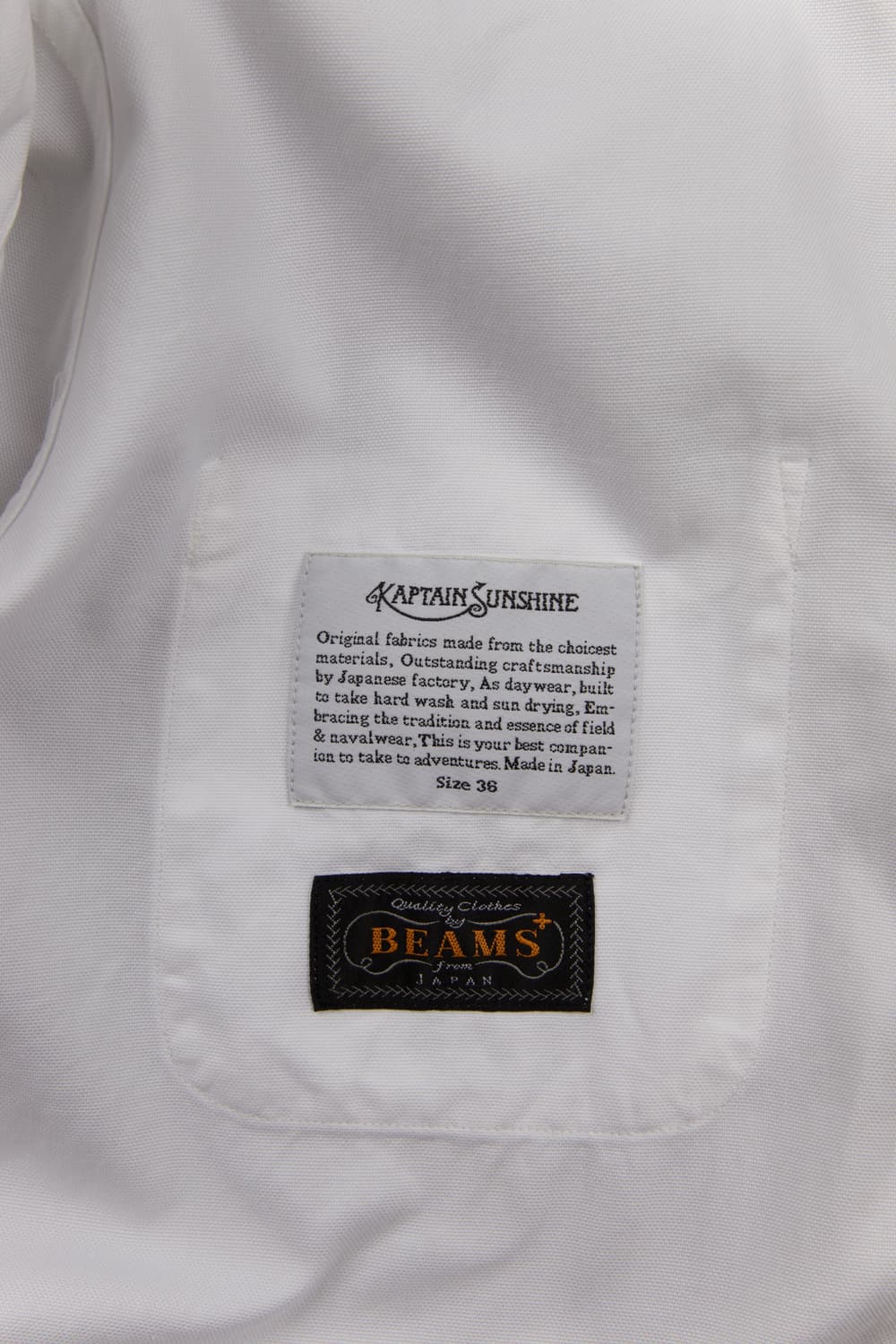 KaptainsunshineXBeams+ 옥스포드 버튼다운 셔츠 화이트 상품이미지7