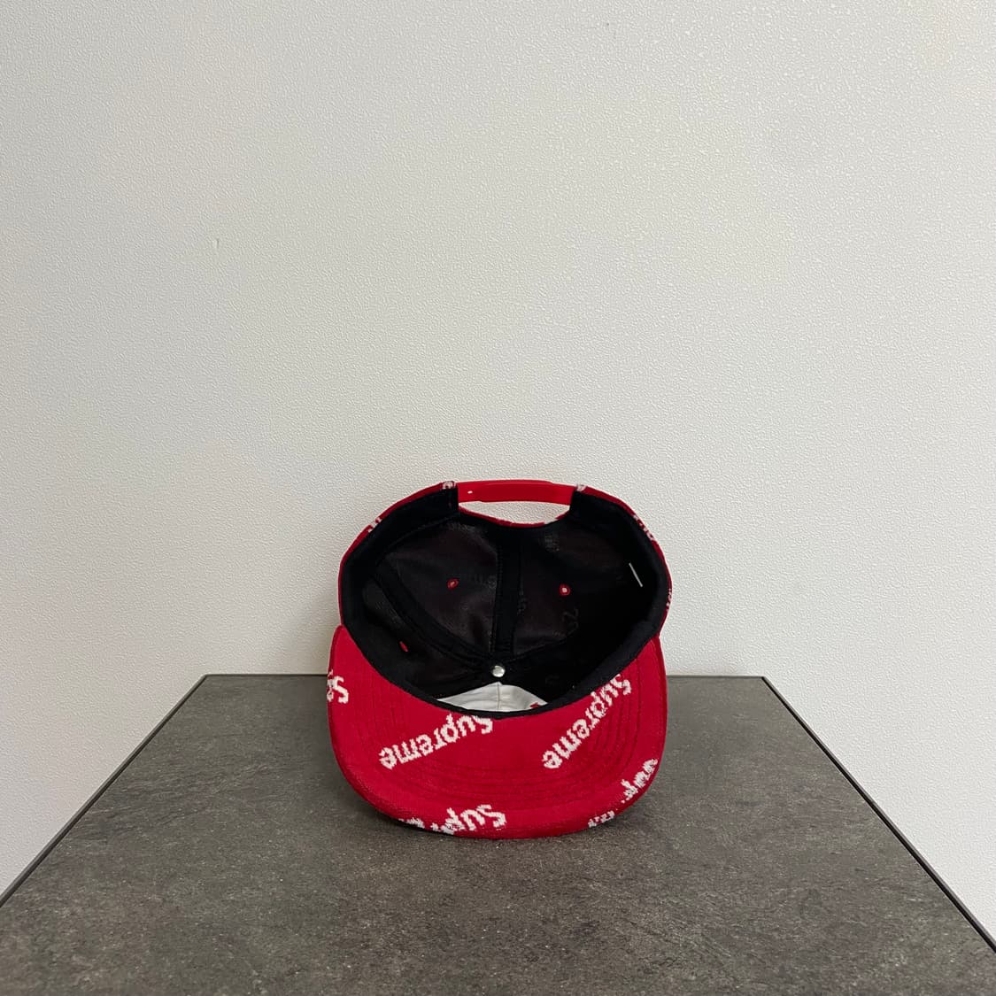 슈프림 벨루어 다이애그널 로고 레드 볼캡 볼캡 모자 6패널 캡 상품이미지5
