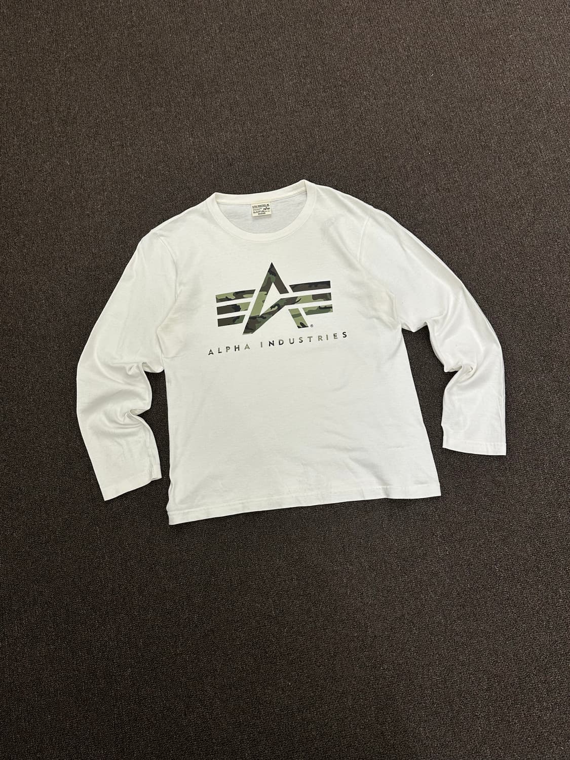 M)알파 인더스트리 빈티지 밀리터리 화이트 롱슬리브(이염) 상품이미지3