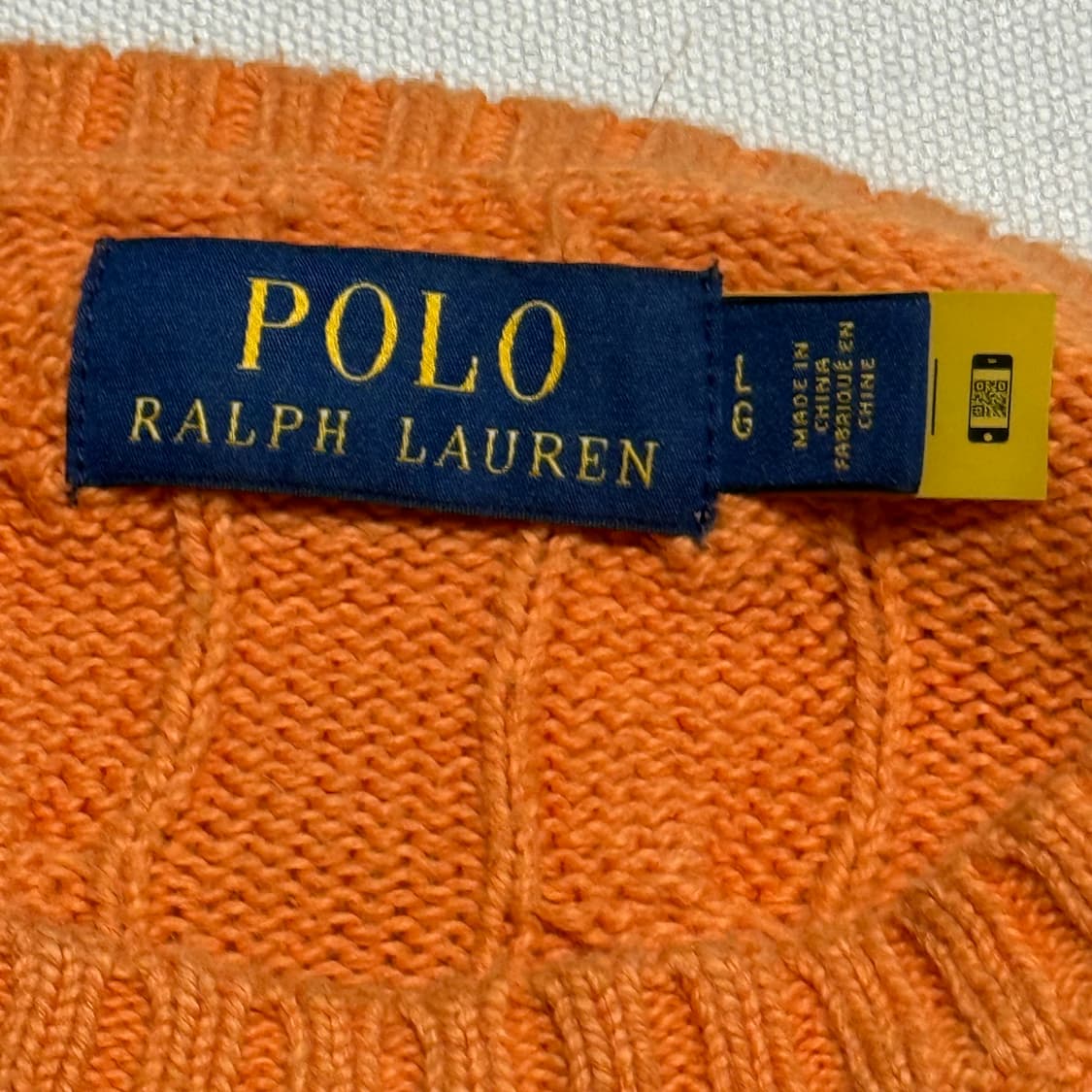 L 폴로랄프로렌 오렌지 케이블 니트 상품이미지4