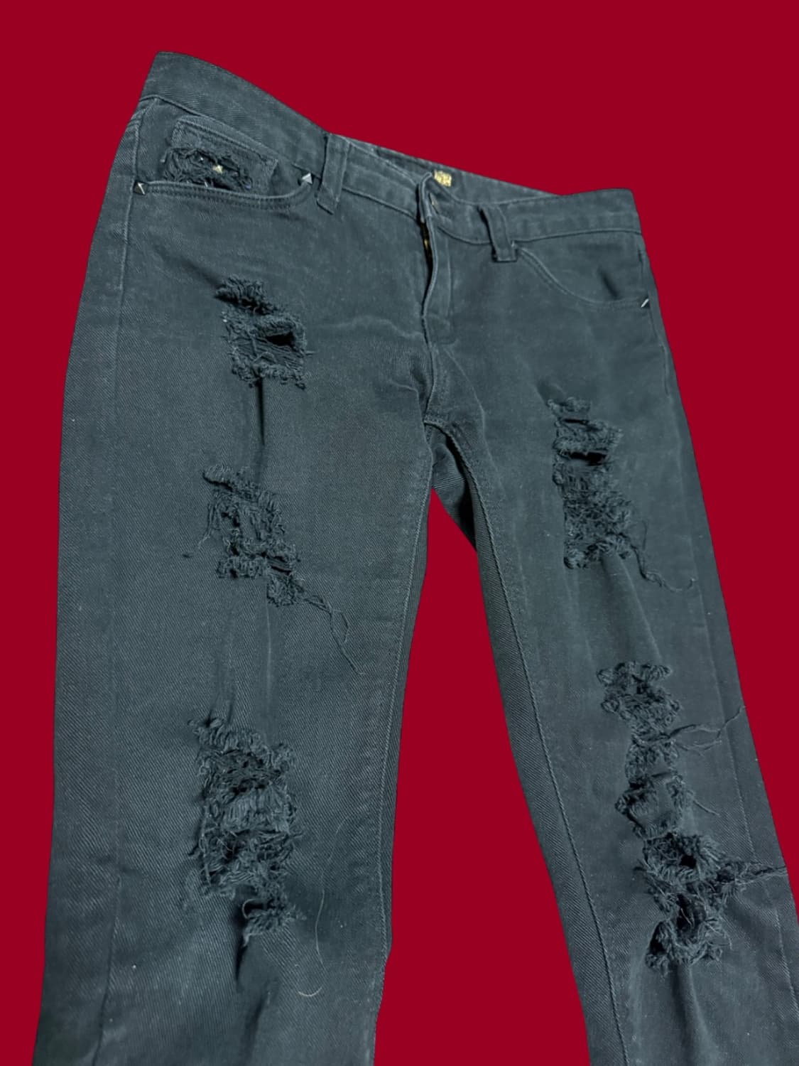 대미지 스키니진 블랙 상품이미지1