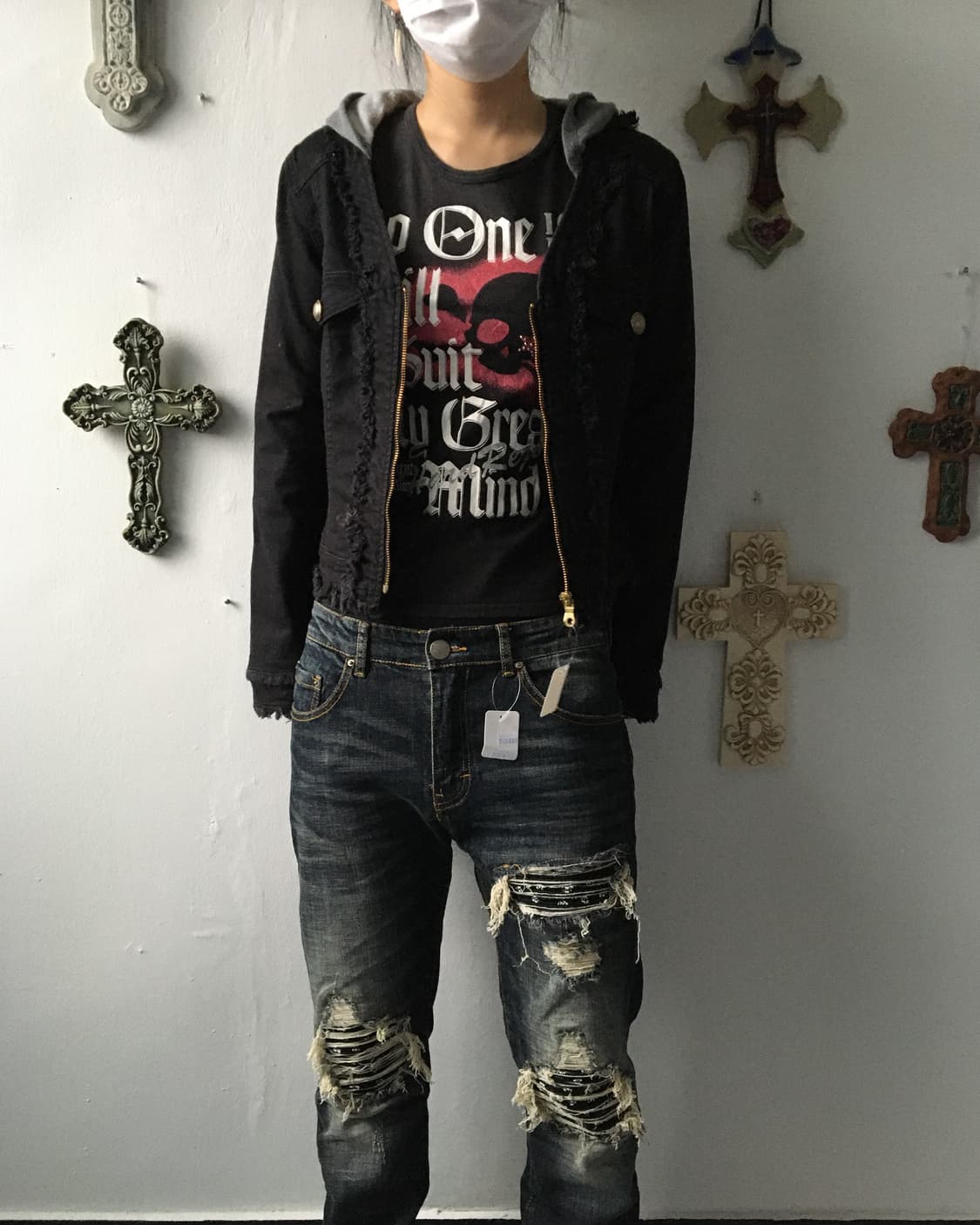 Hood layered grunge point jacket 상품이미지7