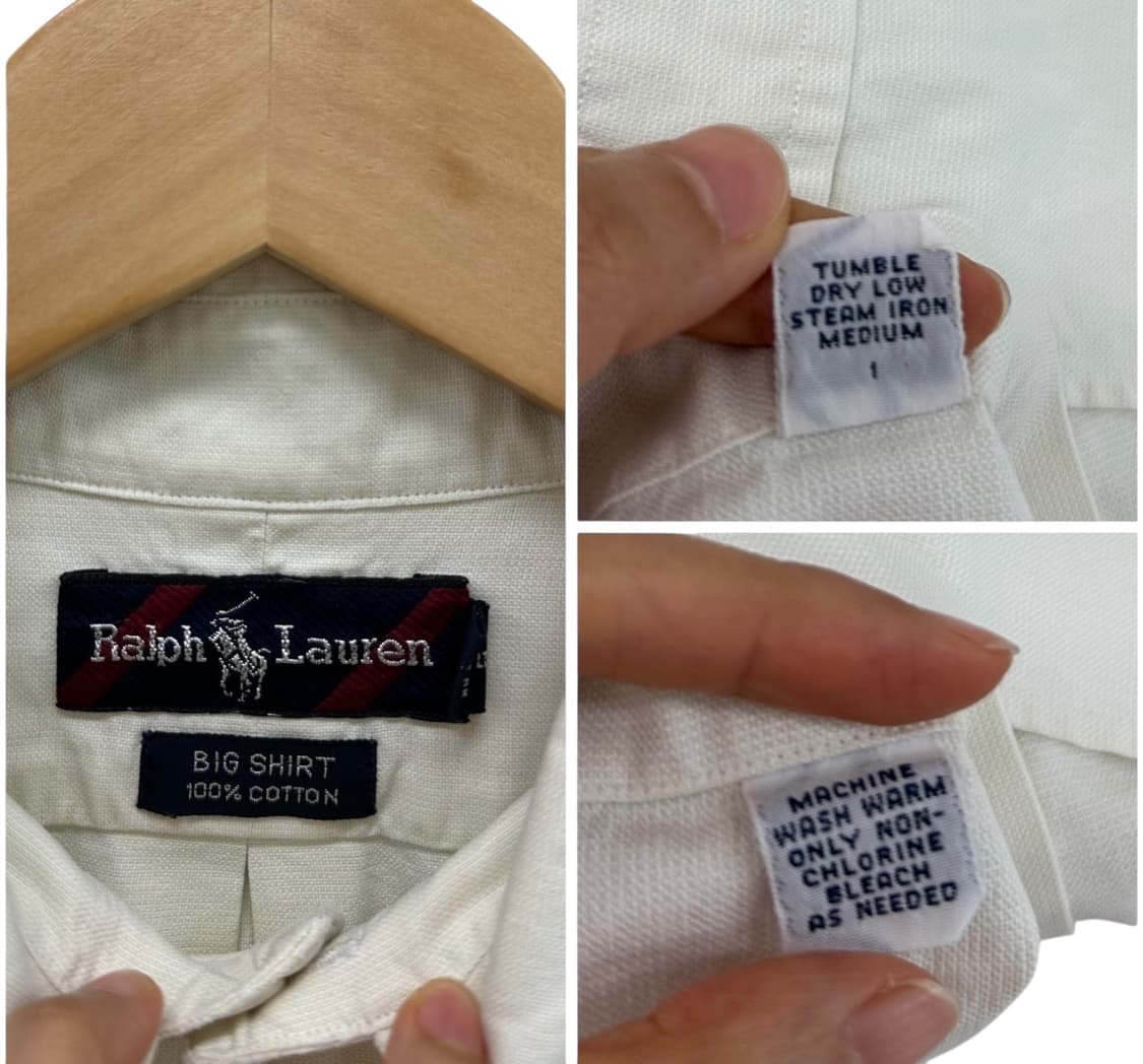 90년대 폴로 빅셔츠 아이보리 (M/105~110) 상품이미지9
