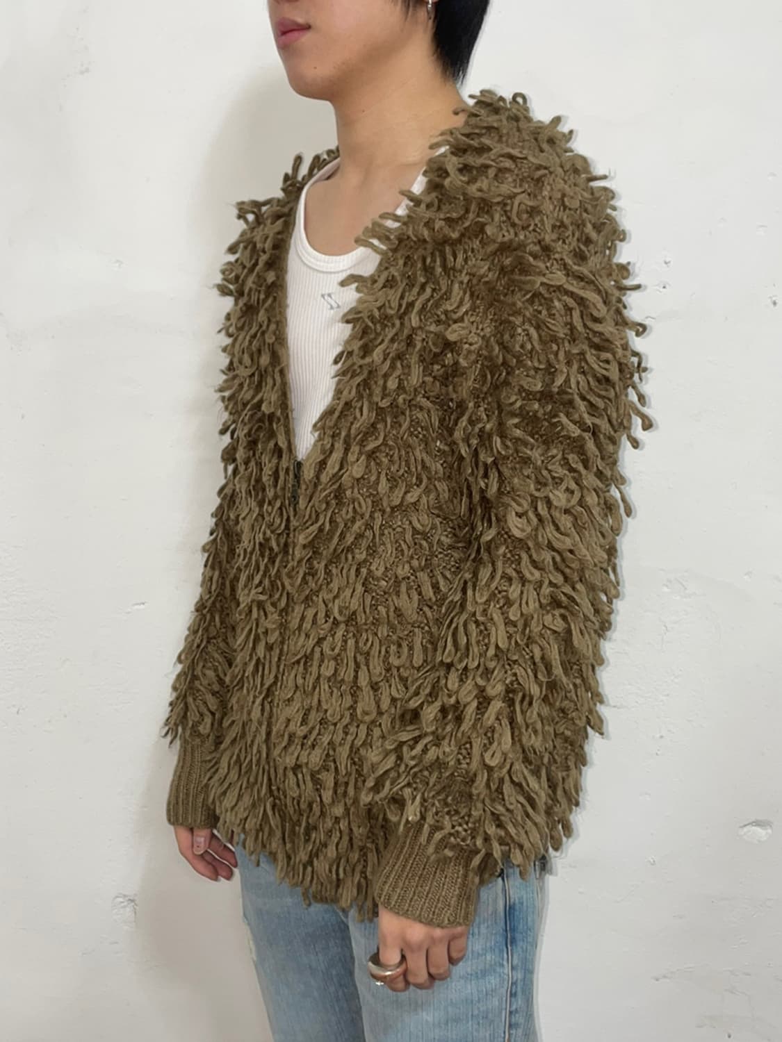 Dark brown fur Cardigan 상품이미지2