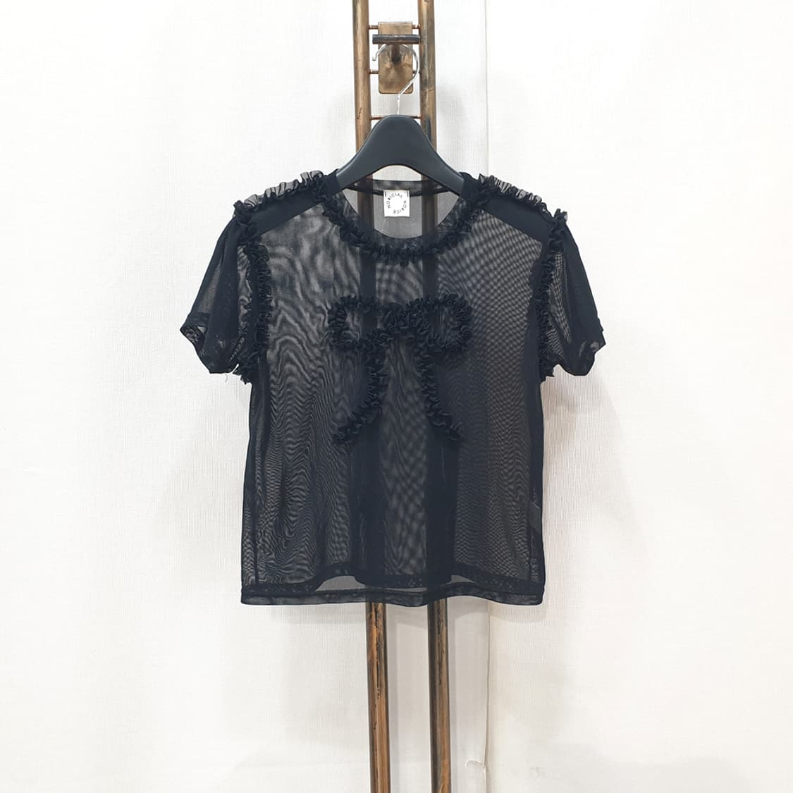 노피셜노피스 리본 메쉬 티셔츠 S 상품이미지1