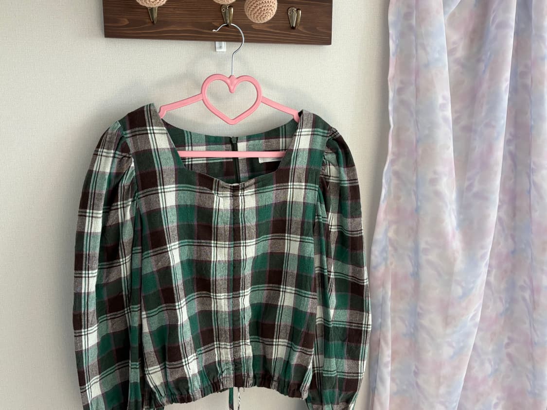 체크 블라우스 상품이미지2