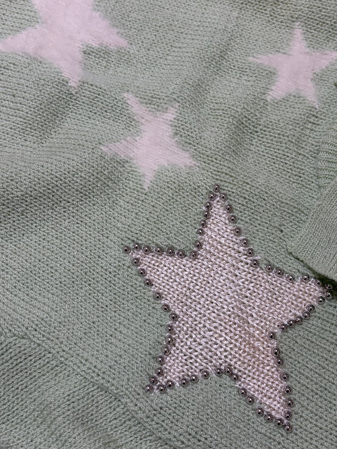 빈티지 꾸레쥬 별 파스텔 메론니트 상품이미지4