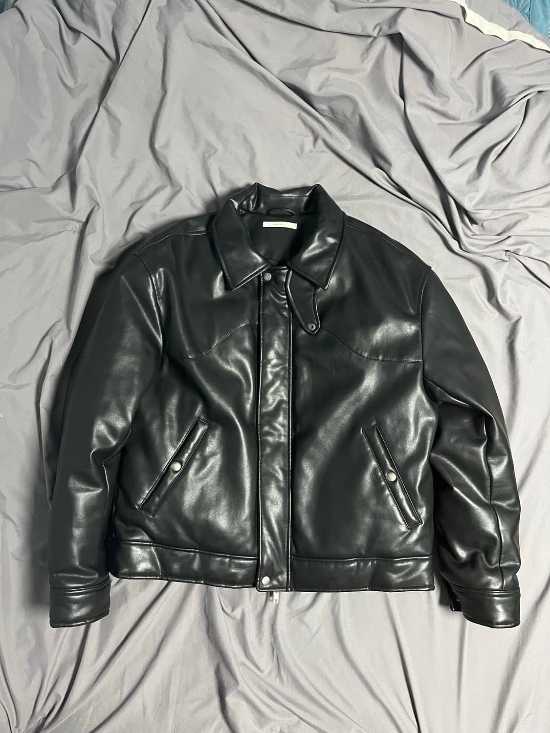 문선 비건레더 구스다운 자켓 2 사이즈 상품이미지1