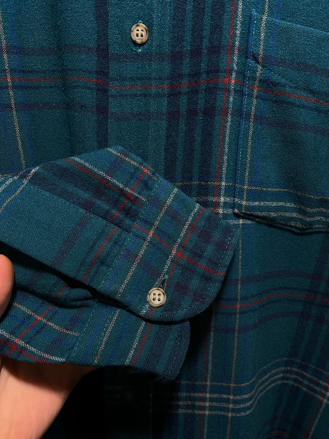 [XL]펜들턴 Made in USA 블루그린 타탄체크 퓨어 버진 울 셔츠 상품이미지4