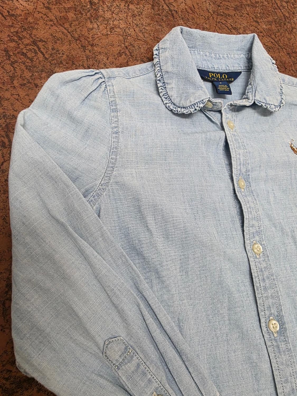 폴로랄프로렌 여아 러플 샴브레이 셔츠/블라우스 6세용 상품이미지5