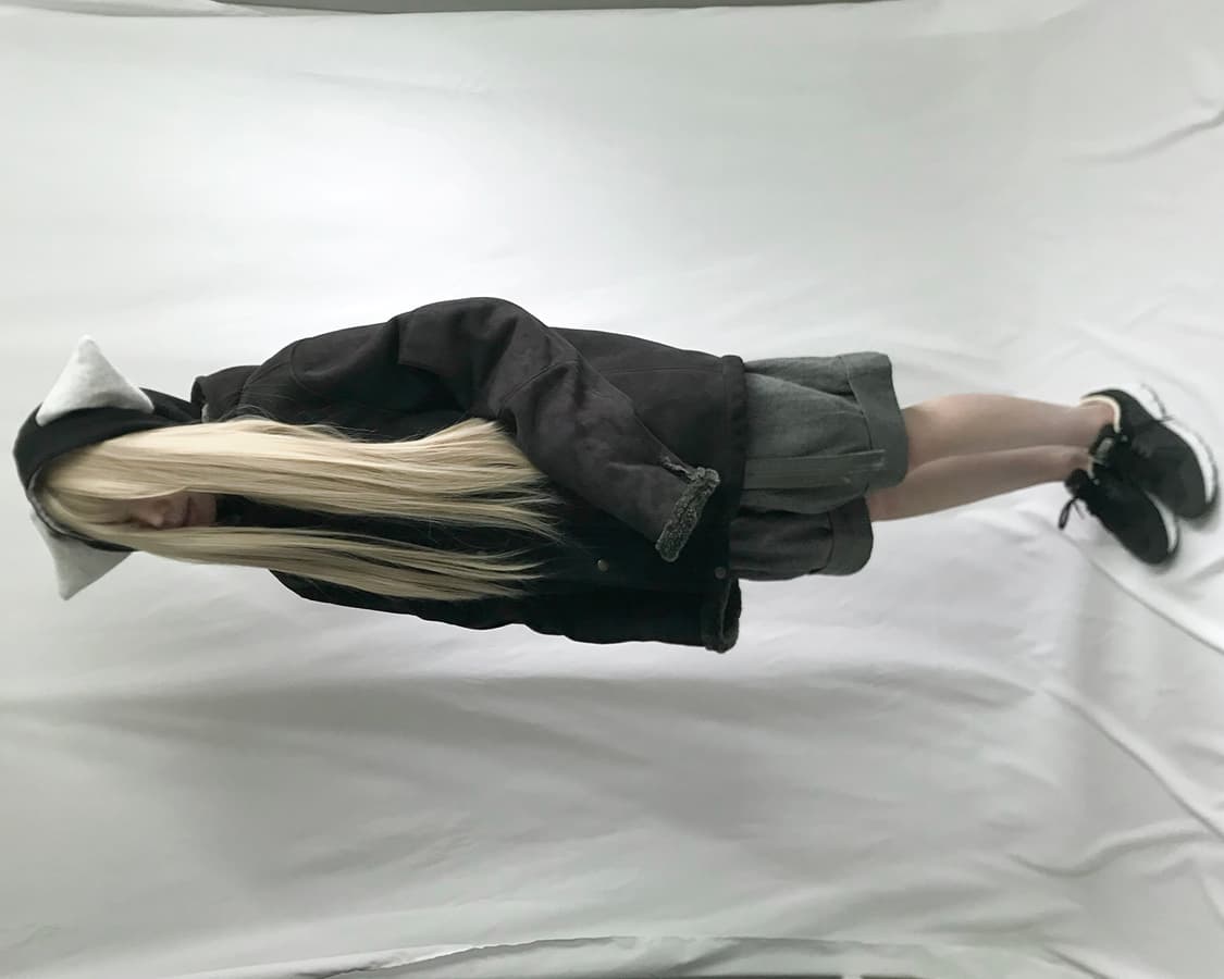 Charcoal thick washing hooded mustang 상품이미지4