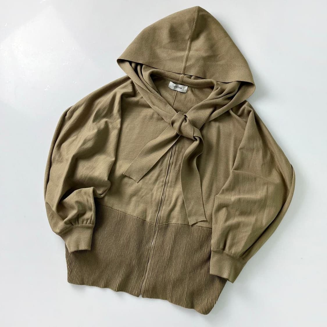 시스템 21FW 슬리브 스카프 오버 후드 집업 PR1605 상품이미지1