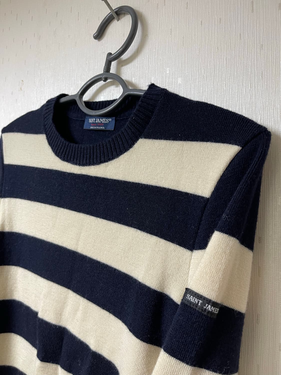 세인트 제임스 정춤 여성 보더 크루넥 니트 상품이미지3