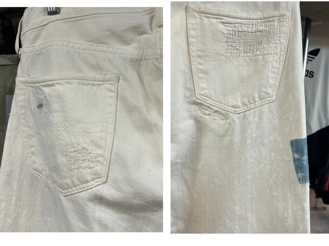 폴로 패치 워크 데님 팬츠 화이트 30X32 #csz2216 상품이미지8