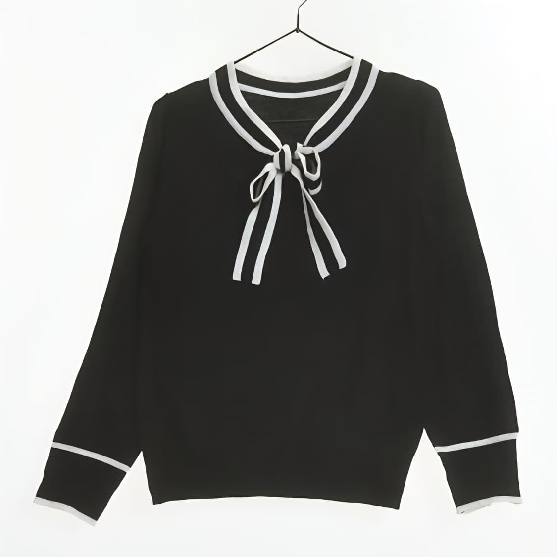 빈티지 리본 배색 니트 상품이미지1