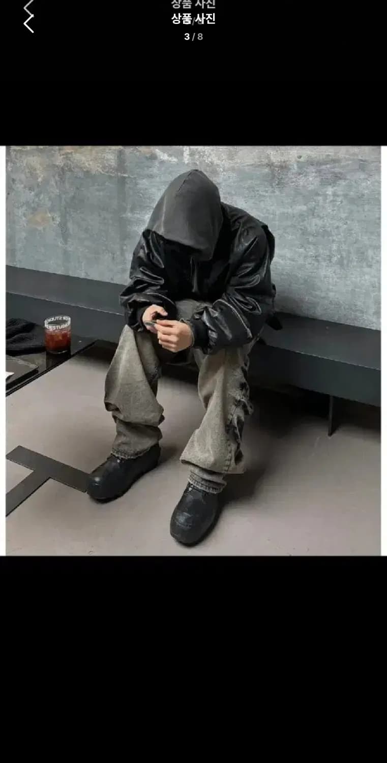 M ) 엠보 크랙 워싱 데님팬츠 상품이미지3