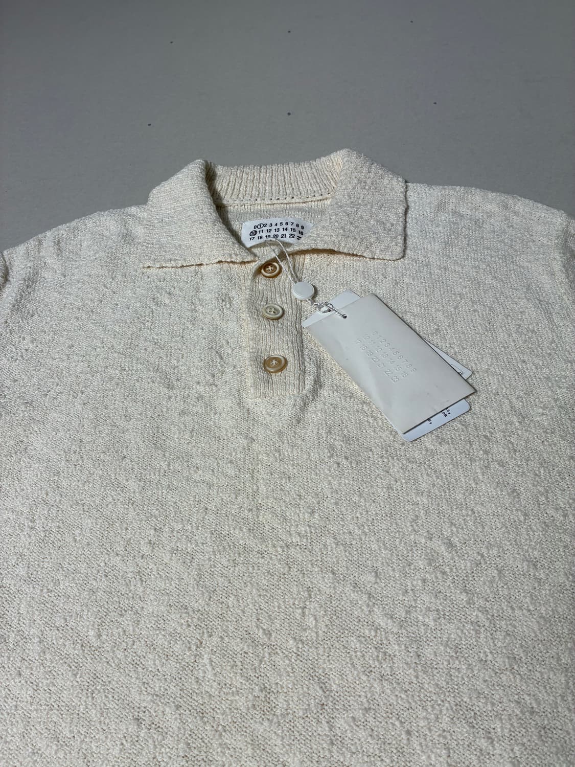 (W)메종 마르지엘라 니트 폴로 셔츠 오프화이트 S사이즈 상품이미지9