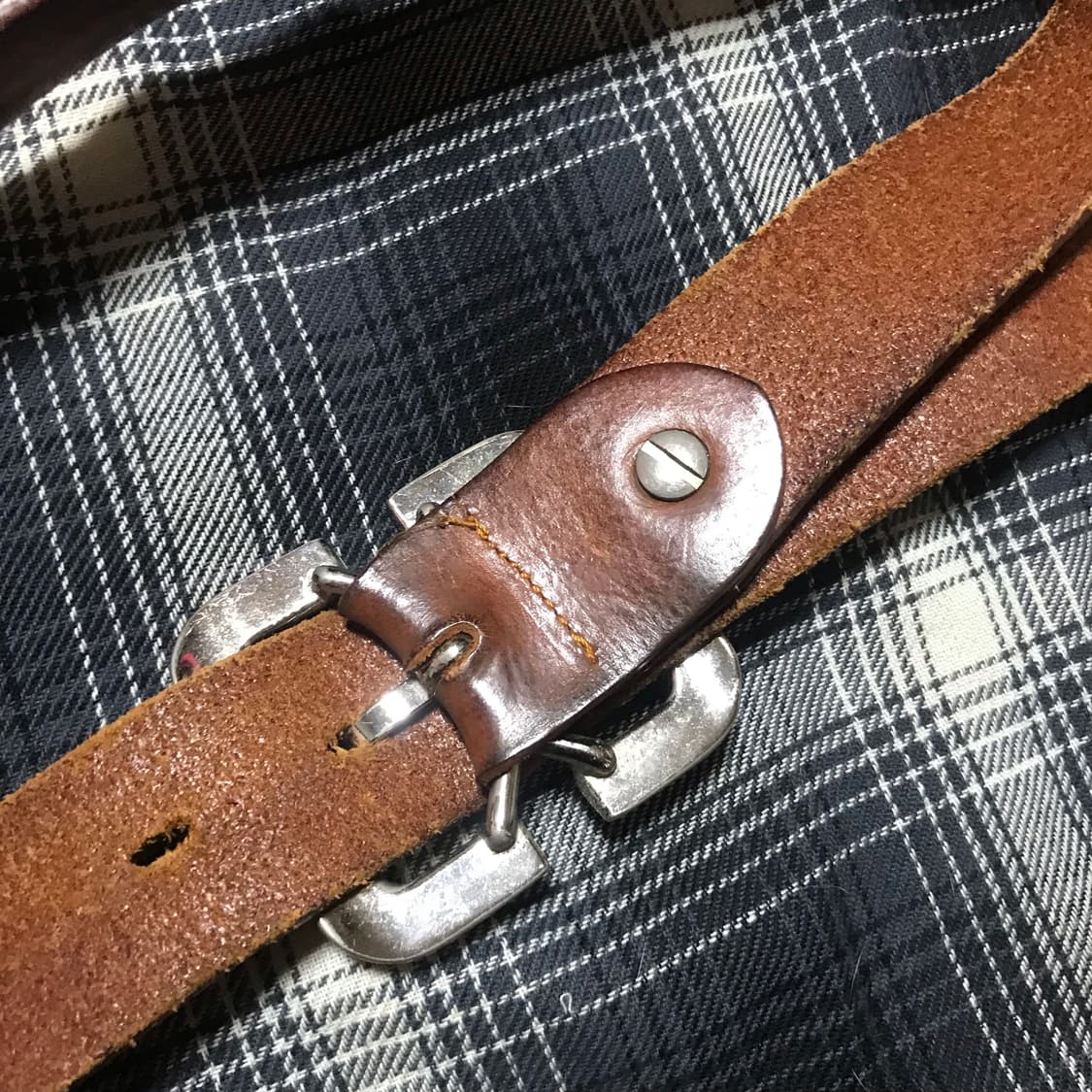 네이티브 아메리칸 빈티지 괄호 brackets 버클 리얼레더 브라운 벨트 상품이미지3