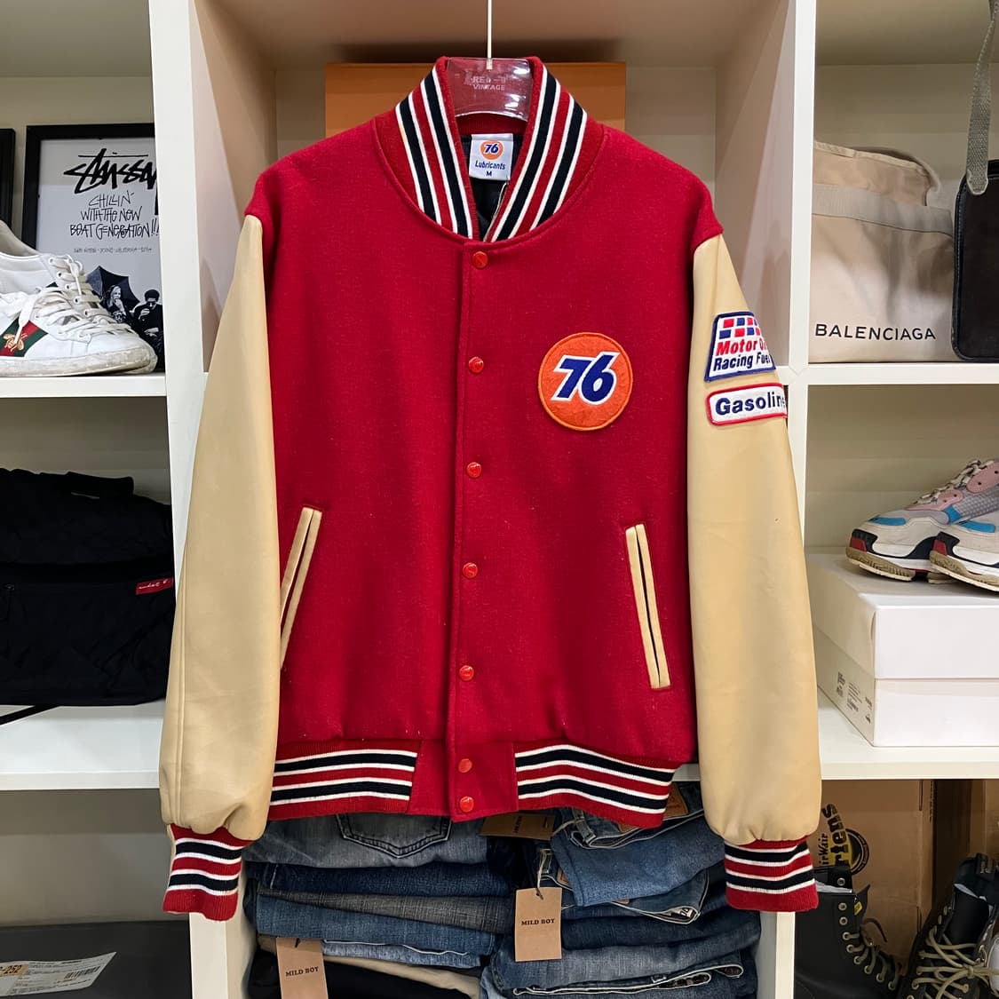 VTG 76 루브리컨츠 울 바시티 자켓 M  상품이미지1