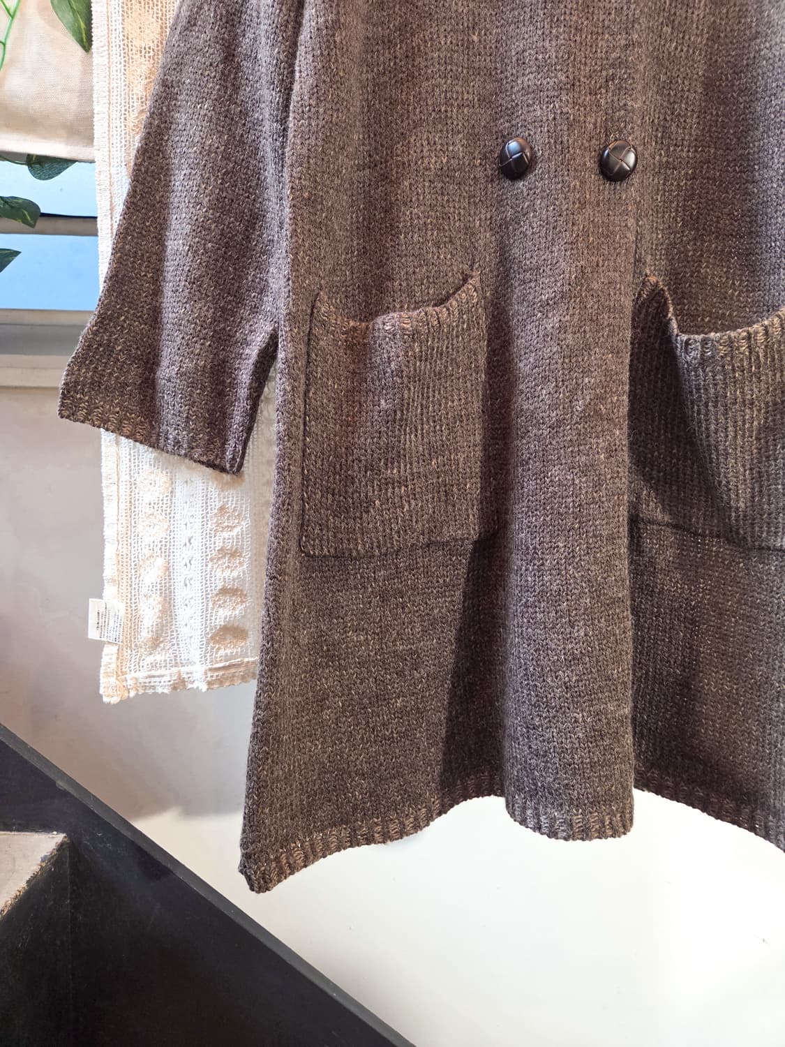 브라운 후드 롱 가디건 상품이미지3