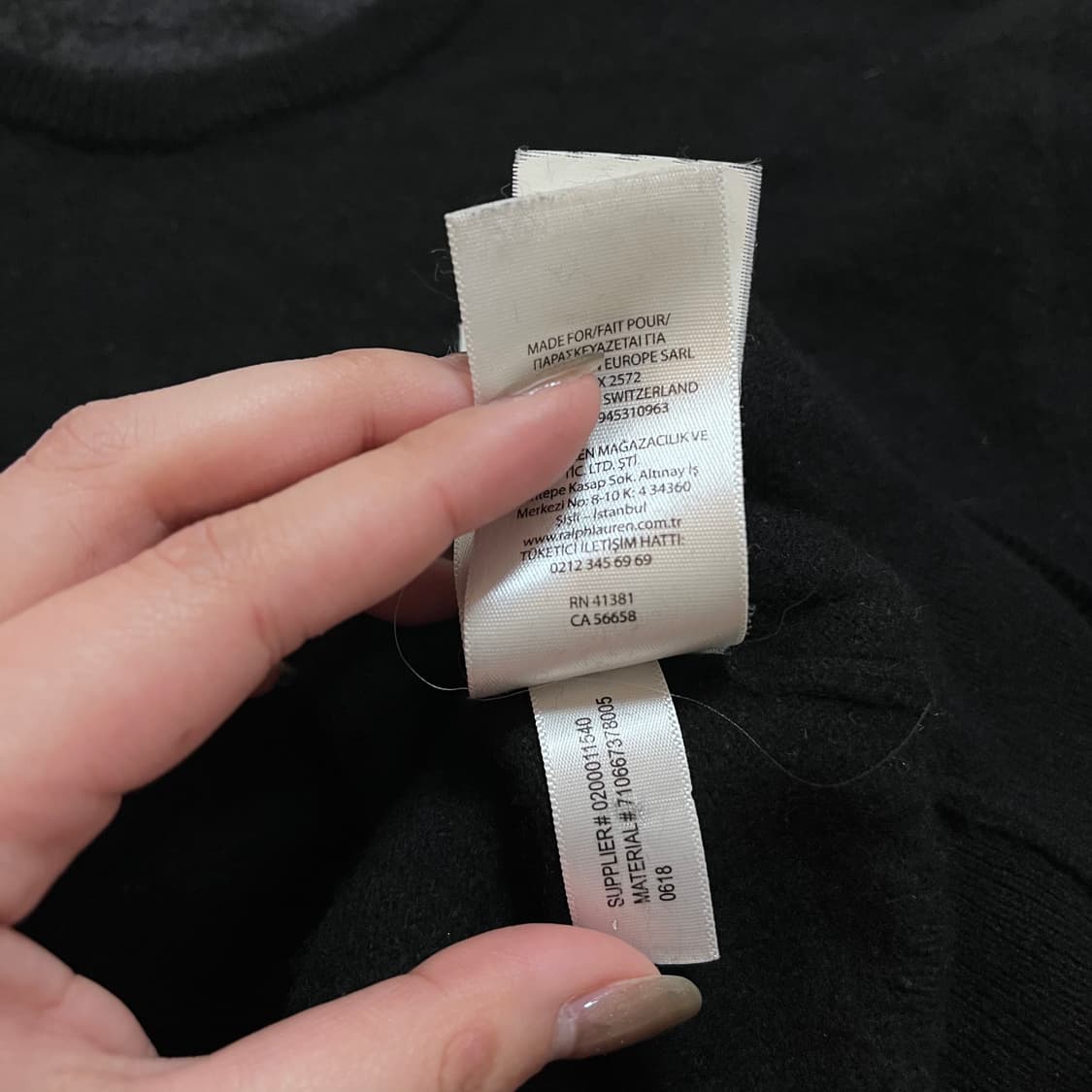 [정품] 폴로 블랙 / 실버포니 울(메리노) 라운드 니트 [ L ] 상품이미지7