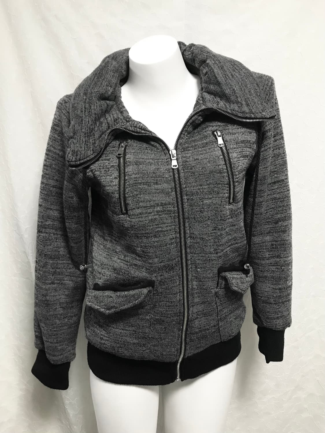 빈티지 vkei 펑크 지퍼 디테일 하이넥 점퍼 자켓 상품이미지4