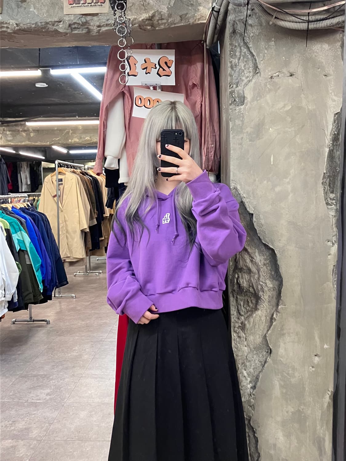 MLB 크롭 후드티 퍼플 XXL  #csz3360 상품이미지2