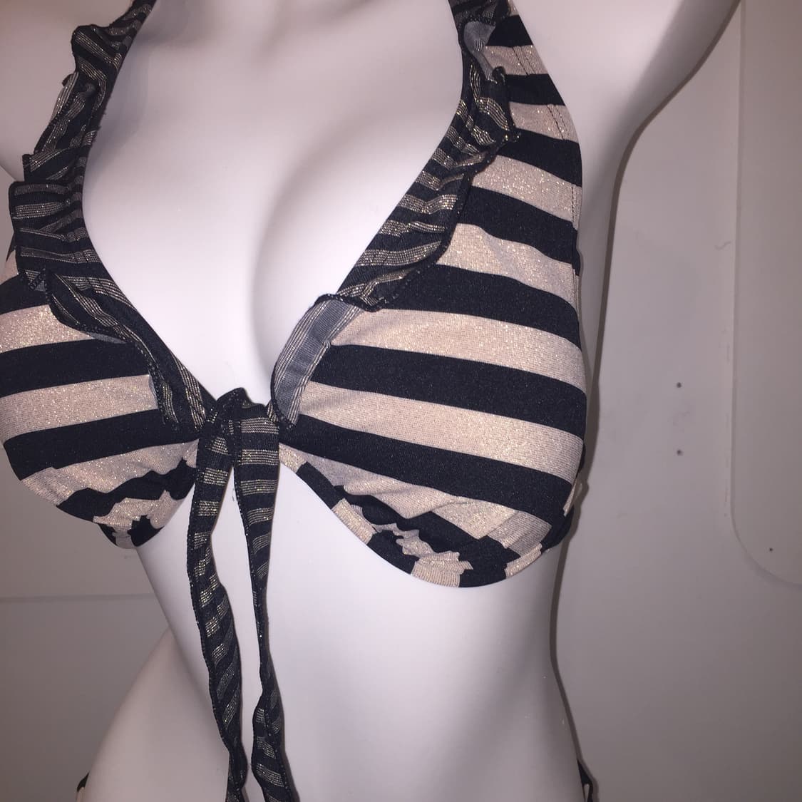 Speedo 스피도 오네갸루 커피 스트라이프 프릴 비키니 상품이미지3